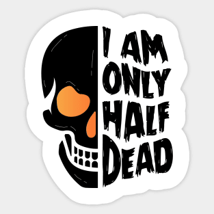 Halloween Half Dead Skull Sticker